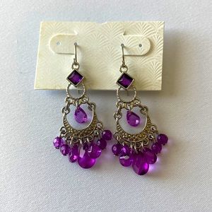 Purple chandelier earrings (never worn)